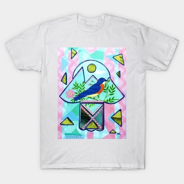 BLUEBIRD OF HAPPINESS HAMSA by Harriette Knight T-Shirt by harrietteknight